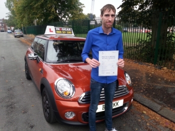Nathan passed with Martin Garfoot on 20914 Well done <br />
<br />
<br />
<br />
Martin says Nathan passed first time with NO faults a clean sheet A great drive well done Nathan<br />
<br />
<br />
<br />
Nathan says Not sure what to say Martin just thanks to you I cant believe I passed with no marks in 16 lessons<br />
<br />
