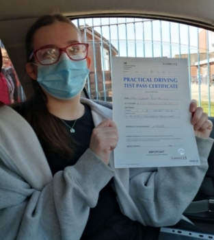 Chelsea Buxton passed on 22/4/21 at Newcastle under Lyme with Peter Cartwright. Well done!