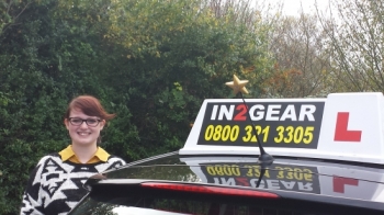 Verity passed first time on 311013 <br />
<br />
Go-girl Halloween proved to be a memorable time for Verity to book amp; pass her test Fortunately she didnacute;t scare the Examiner on her perfect drive<br />
<br />
<br />
<br />
Just wanted to say a big thank you to In2Gear and Dom my instructor After plucking up the courage to even get in a car Dom helped me build up my confidence on the road as well as my abili